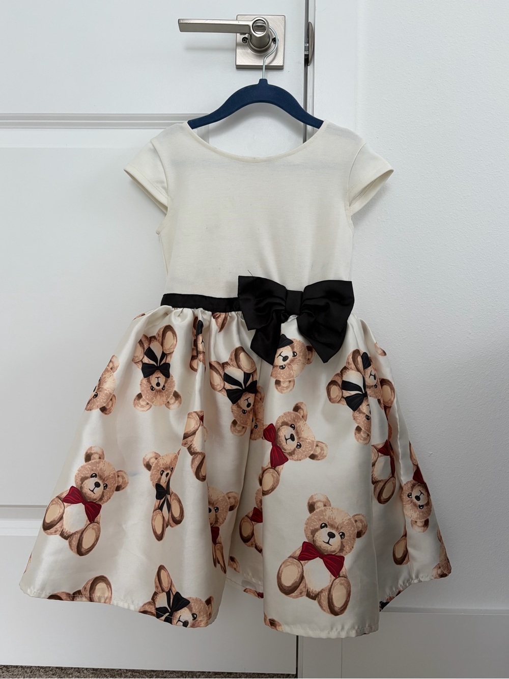 H&M flare skirt teddy bear dress with bow